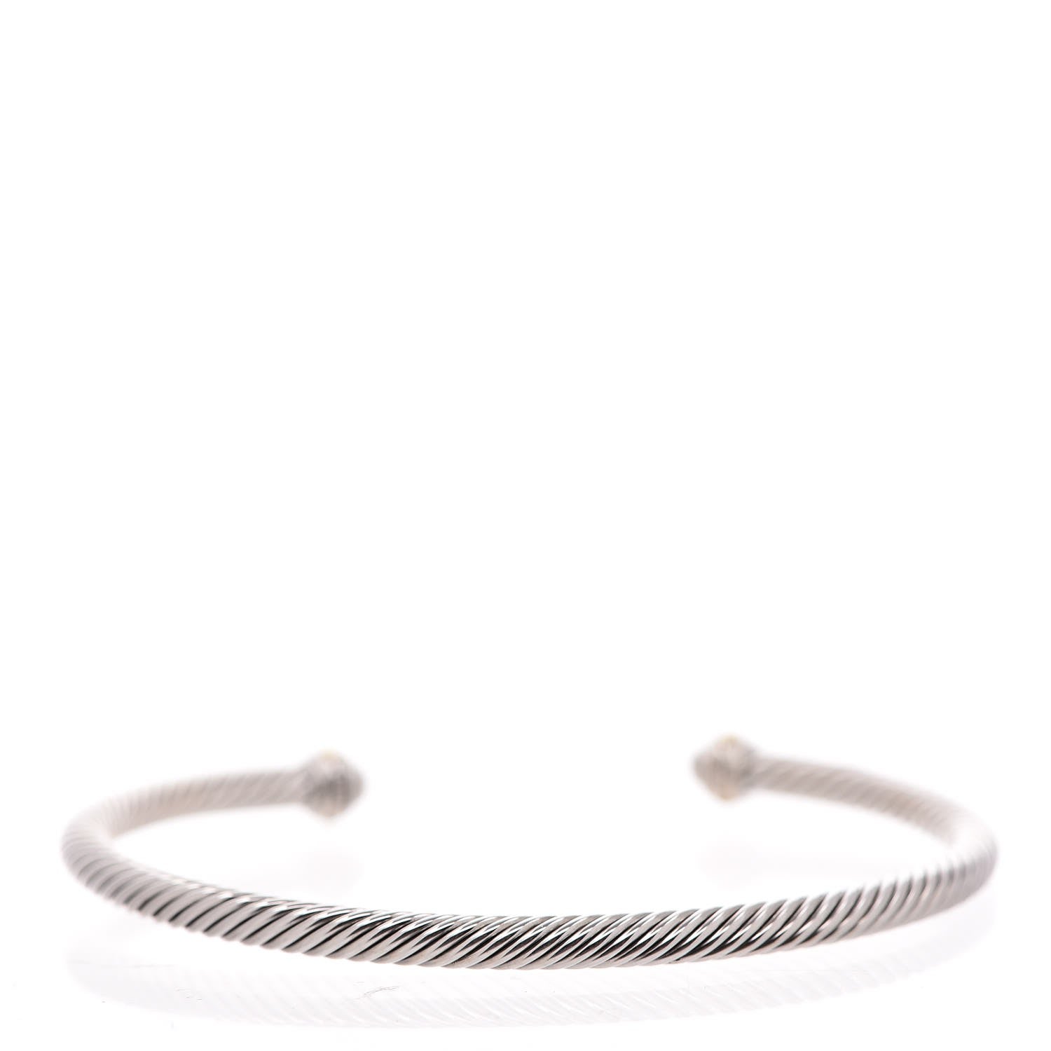 David Yurman Sterling Silver 18K Yellow Gold 4mm Cable Classics Bracelet 3 of 5