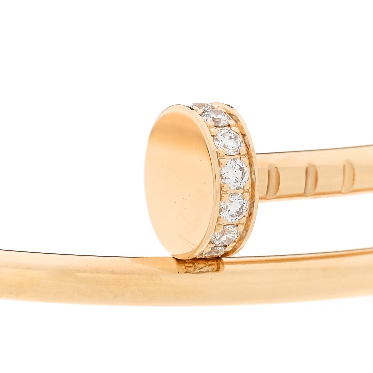 Cartier 18K Yellow Gold Diamond Small Juste Un Clou Bracelet 14 4 of 4