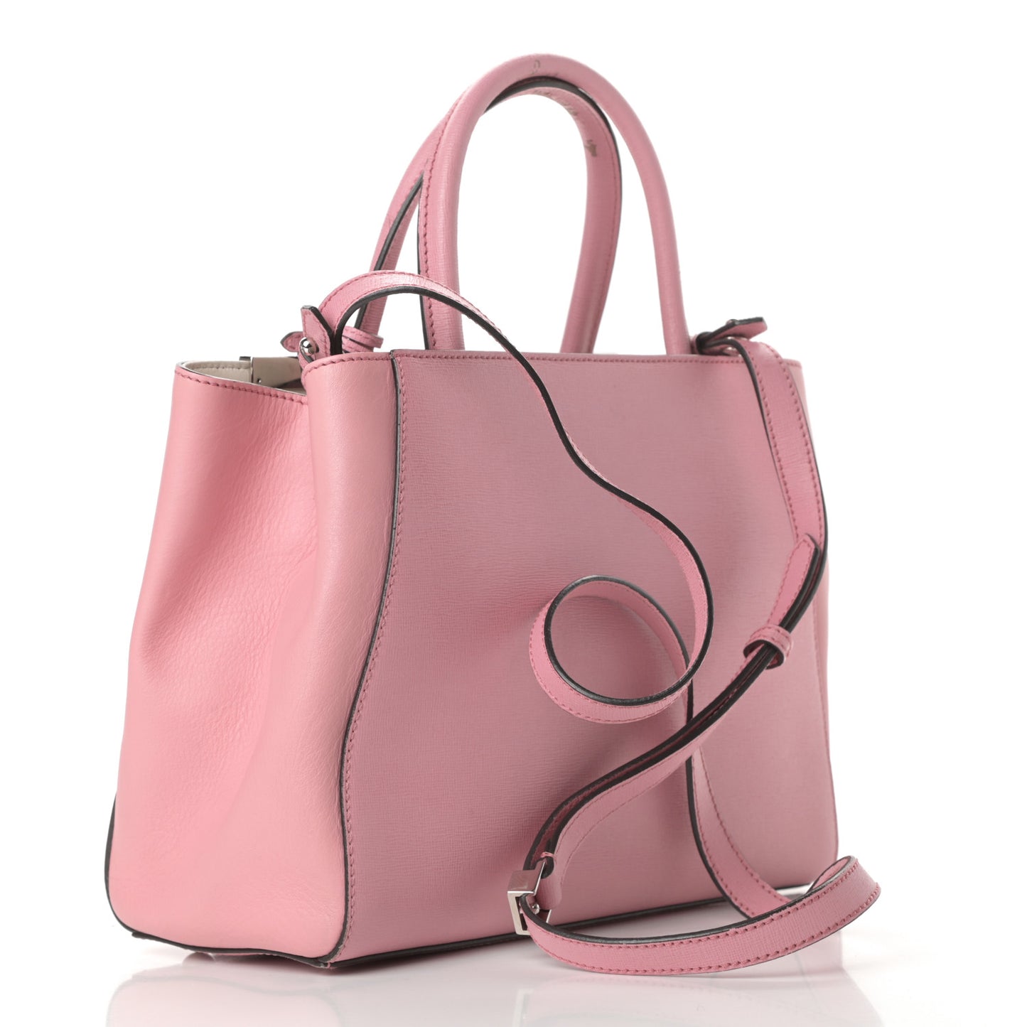 Vitello Elite Flamingo Mink Monster Charm Petite 2Jours Tote Pink Multicolor