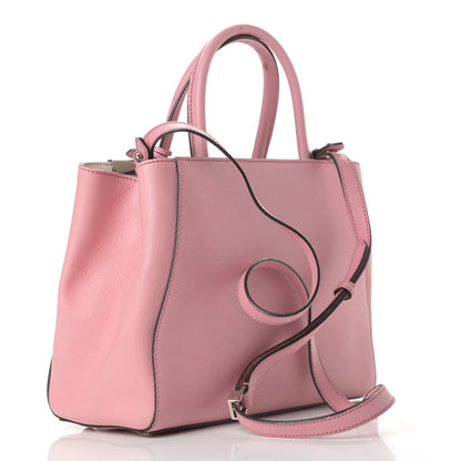 Fendi Vitello Elite Flamingo Mink Monster Charm Petite 2Jours Tote Pink Multicolor 5 of 16