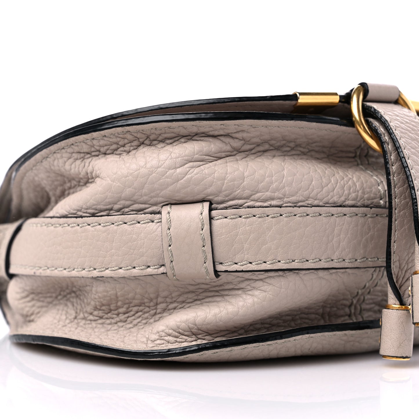 Calfskin Mini Marcie Round Crossbody Bag Pastel Grey