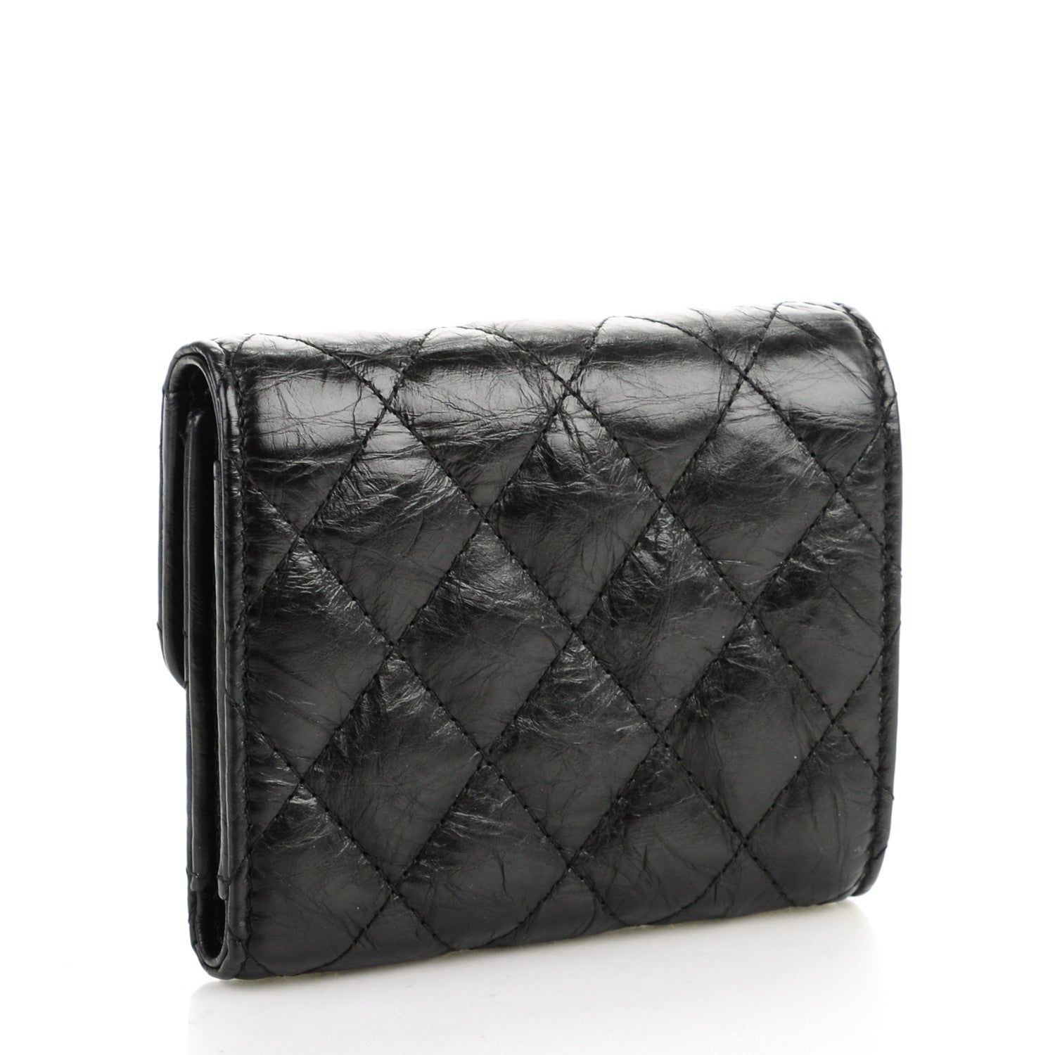 Chanel Aged Calfskin Quilted Reissue Compact Wallet Black 3 of 8