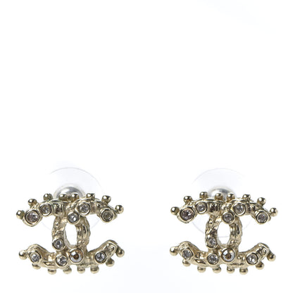 Chanel Crystal CC Earrings Gold 1 of 4