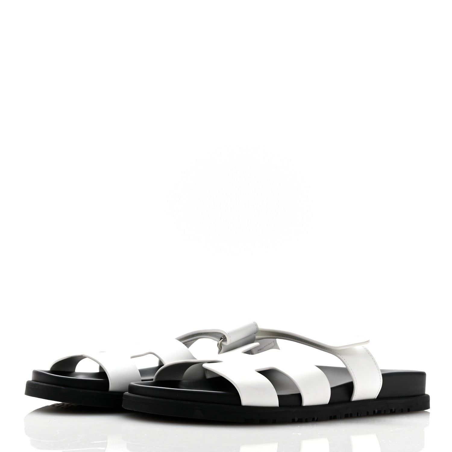 Hermes Calfskin Womens Chypre Sandals 40 White 4 of 10
