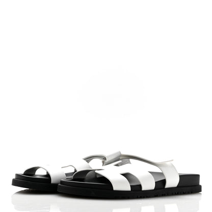 Hermes Calfskin Womens Chypre Sandals 40 White 4 of 10