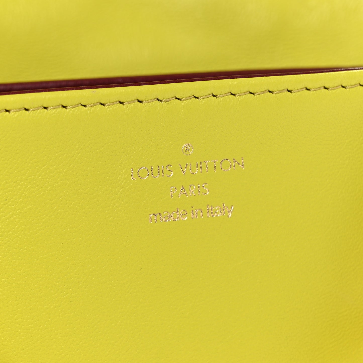 Lambskin Embossed Monogram Coussin Belt Vert Acide