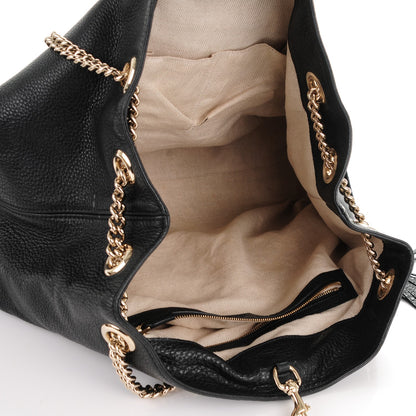 Gucci Pebbled Calfskin Large Soho Chain Shoulder Bag Black 5 of 7