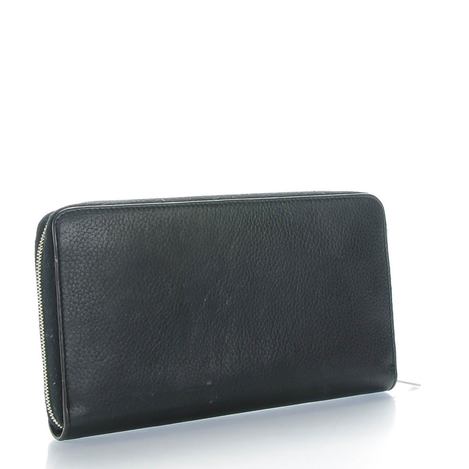 Celine Calfskin Large Zip Around Multifunction Wallet Black
