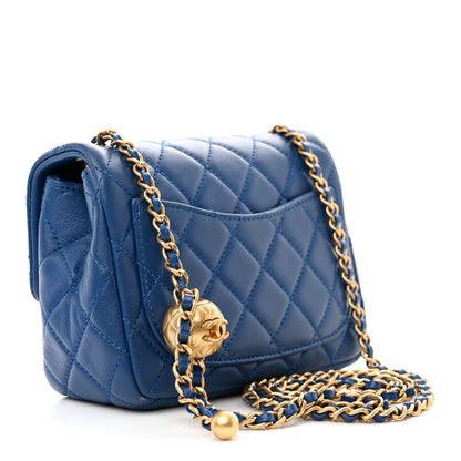 Chanel Lambskin Quilted Mini Pearl Crush Flap Blue 3 of 10