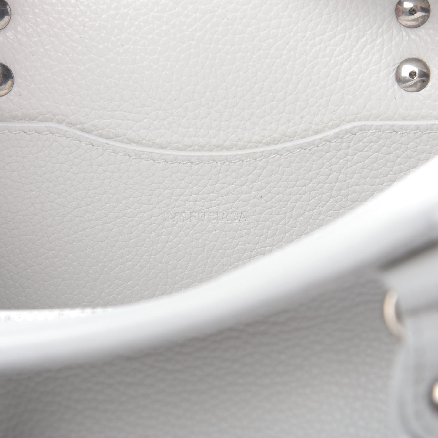 Grained Calfskin Neo Classic Silver Hardware Mini City White