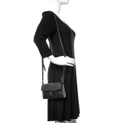 MCM Visetos Diamond Flap Crossbody Black 3 of 11