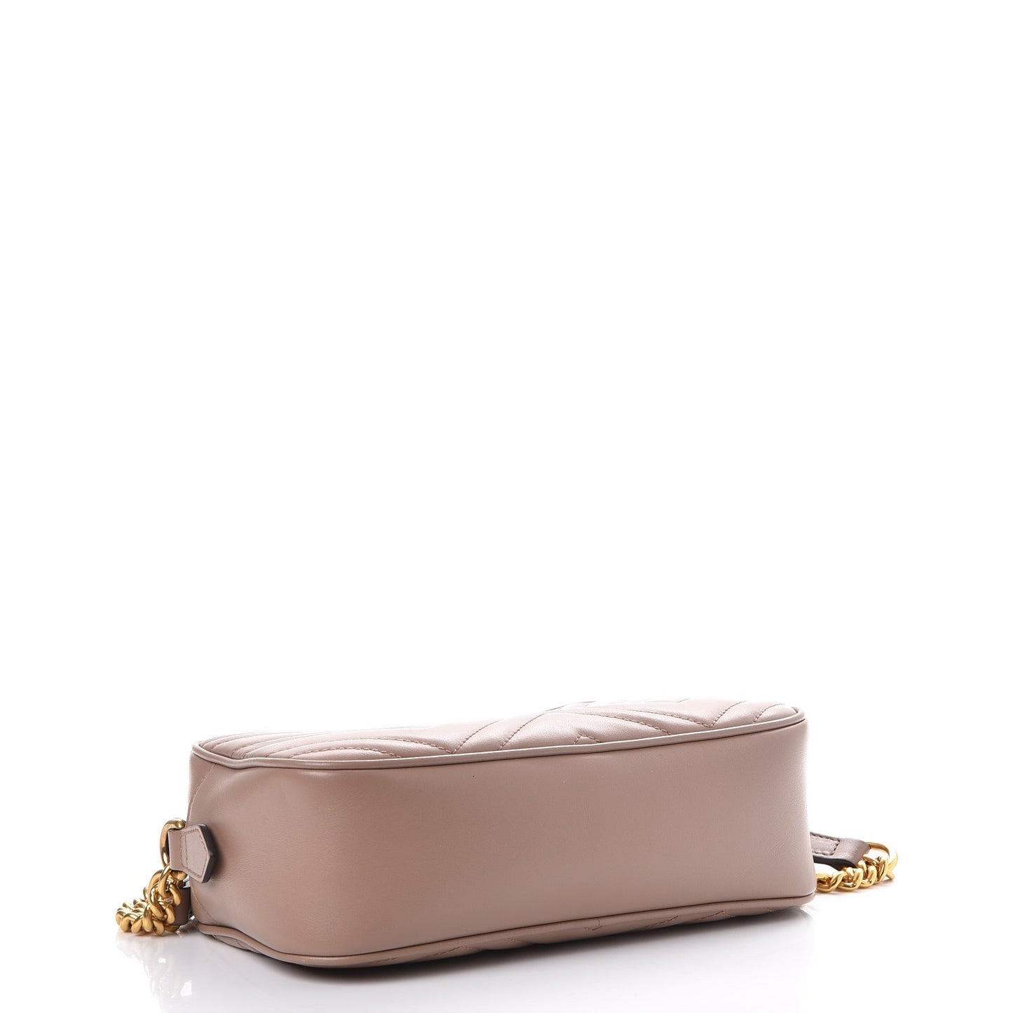 Calfskin Matelasse Small GG Marmont Chain Shoulder Bag Taupe