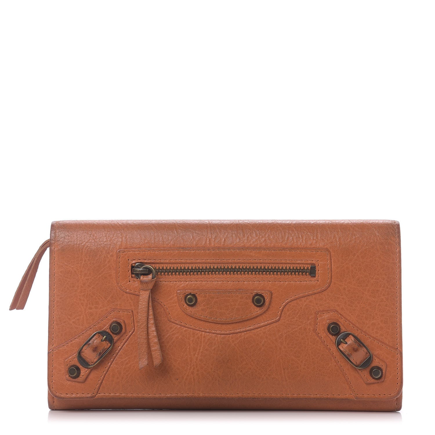 Balenciaga Agneau Classic Hardware Money Wallet Tangerine 1 of 13