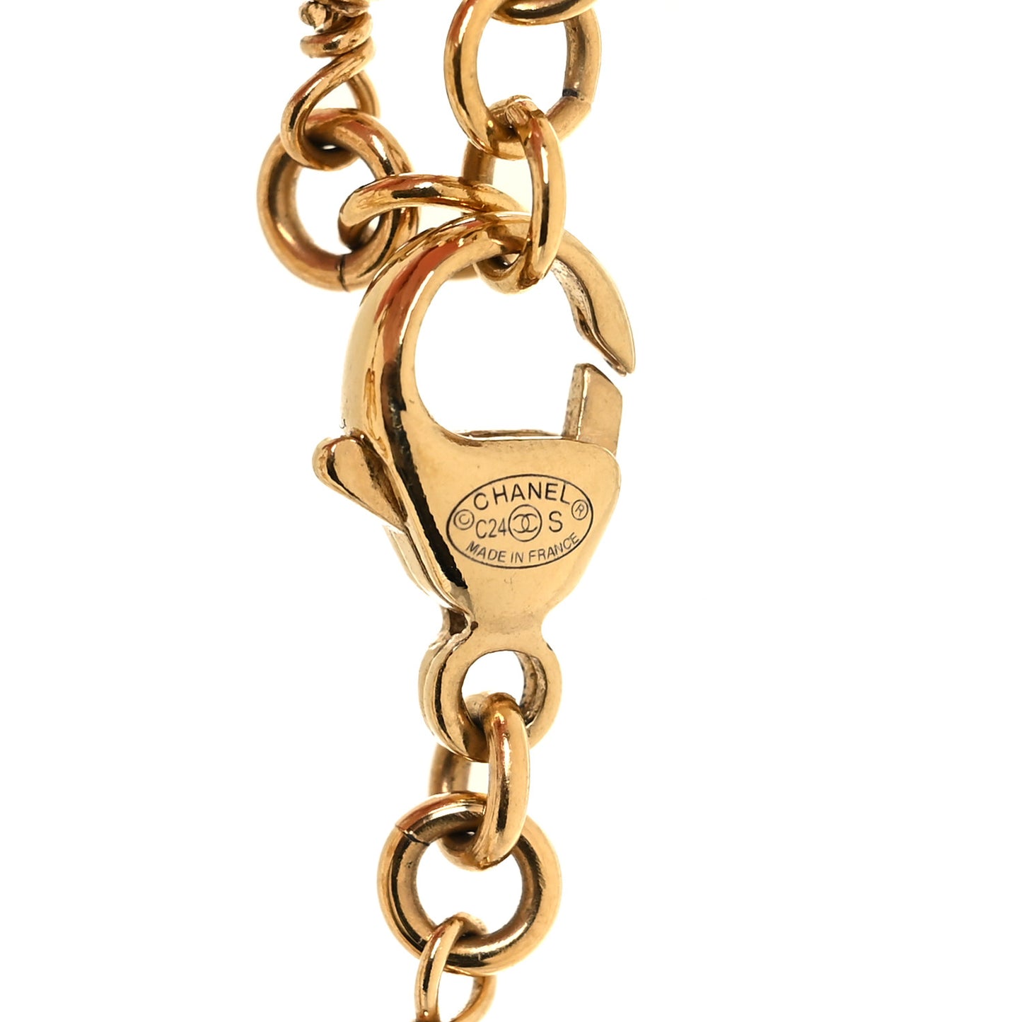 Crystal Pearl Logo Bracelet Black Gold