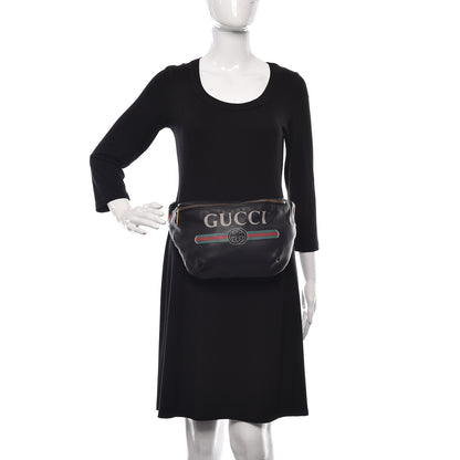 Gucci Grained Calfskin Logo Belt Bag Black 2 of 12