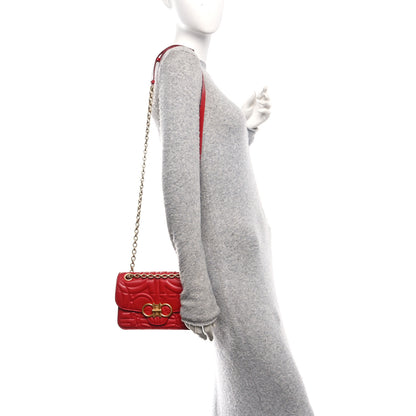 Salvatore Ferragamo Calfskin Quilted Gancini Flap Bag Lipstick 2 of 10