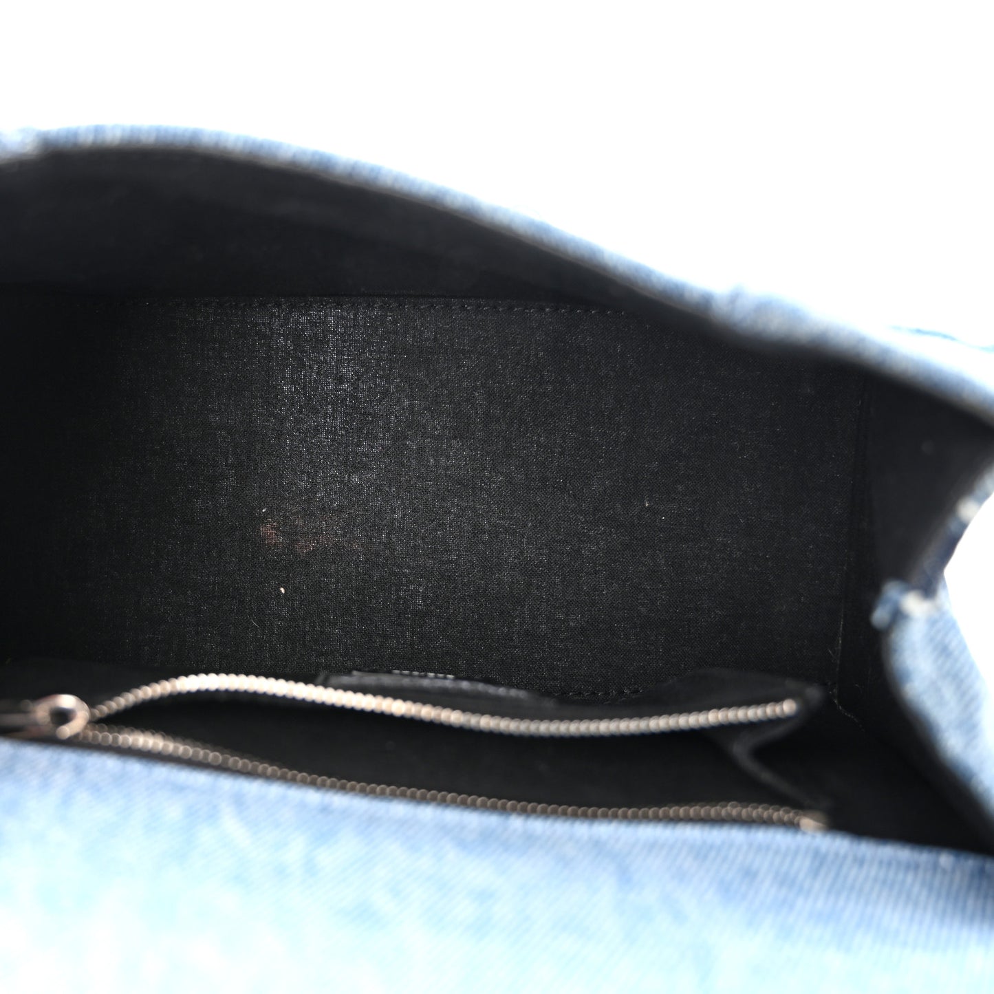 Denim Patchwork Small Hourglass Top Handle Bag Washed Blue