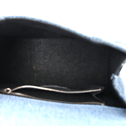 Balenciaga Denim Patchwork Small Hourglass Top Handle Bag Washed Blue 5 of 9