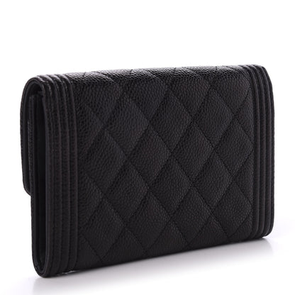 Chanel Caviar Quilted Small Boy Flap Wallet Black 3 of 8