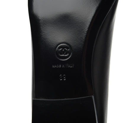 Chanel Lambskin Patent Calfskin CC Cap Toe Ballerina Flats 39 Black 7 of 16