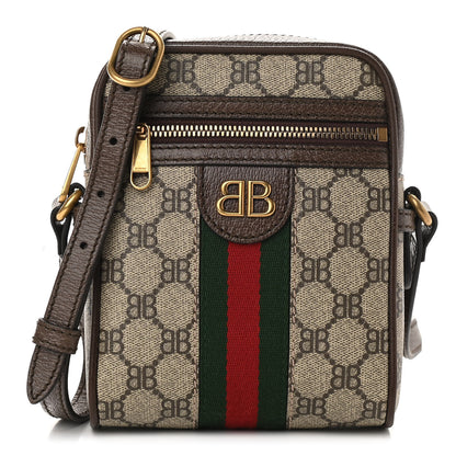 Gucci X BALENCIAGA BB Supreme Monogram Web Mini Ophidia Messenger Beige New Acero 1 of 9