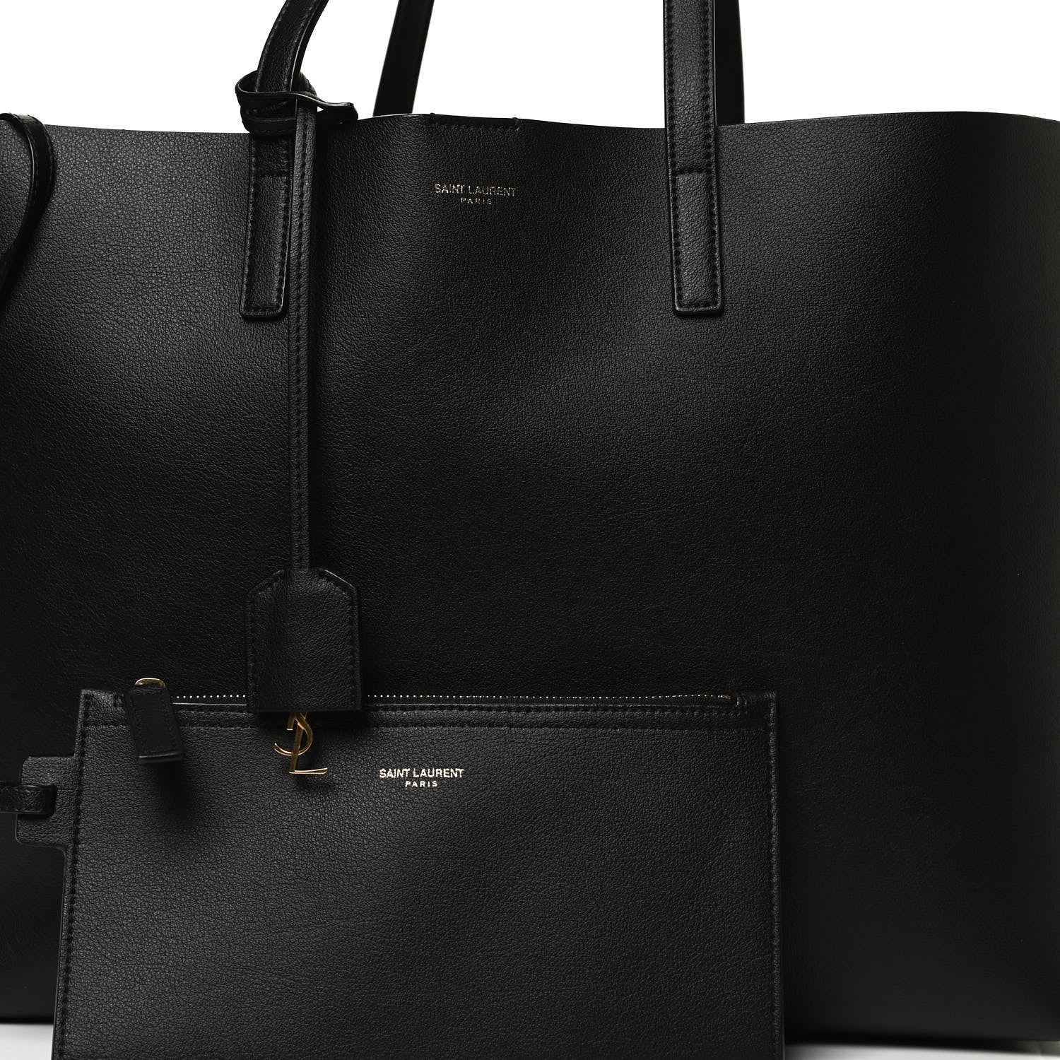 Saint Laurent Calfskin Large Shopping Tote Black 6 of 9