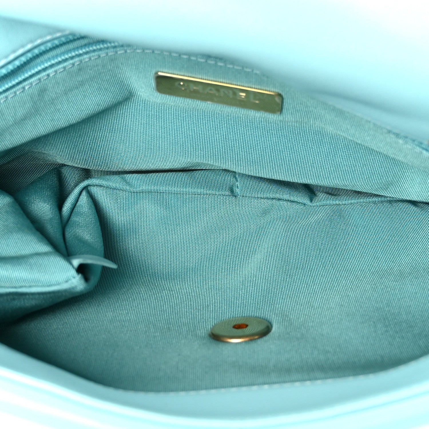 Chanel Lambskin Quilted Large Chanel 19 Flap Light Blue 5 of 10