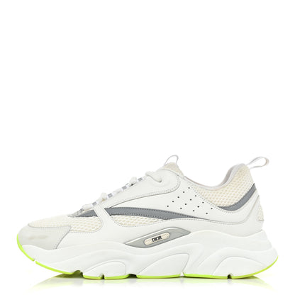 Christian Dior Technical Mesh Calfskin Mens B22 Sneakers 45 White Neon Yellow 1 of 13