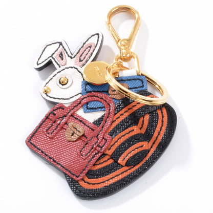 Prada Saffiano Rabbit Keychain 1 of 4