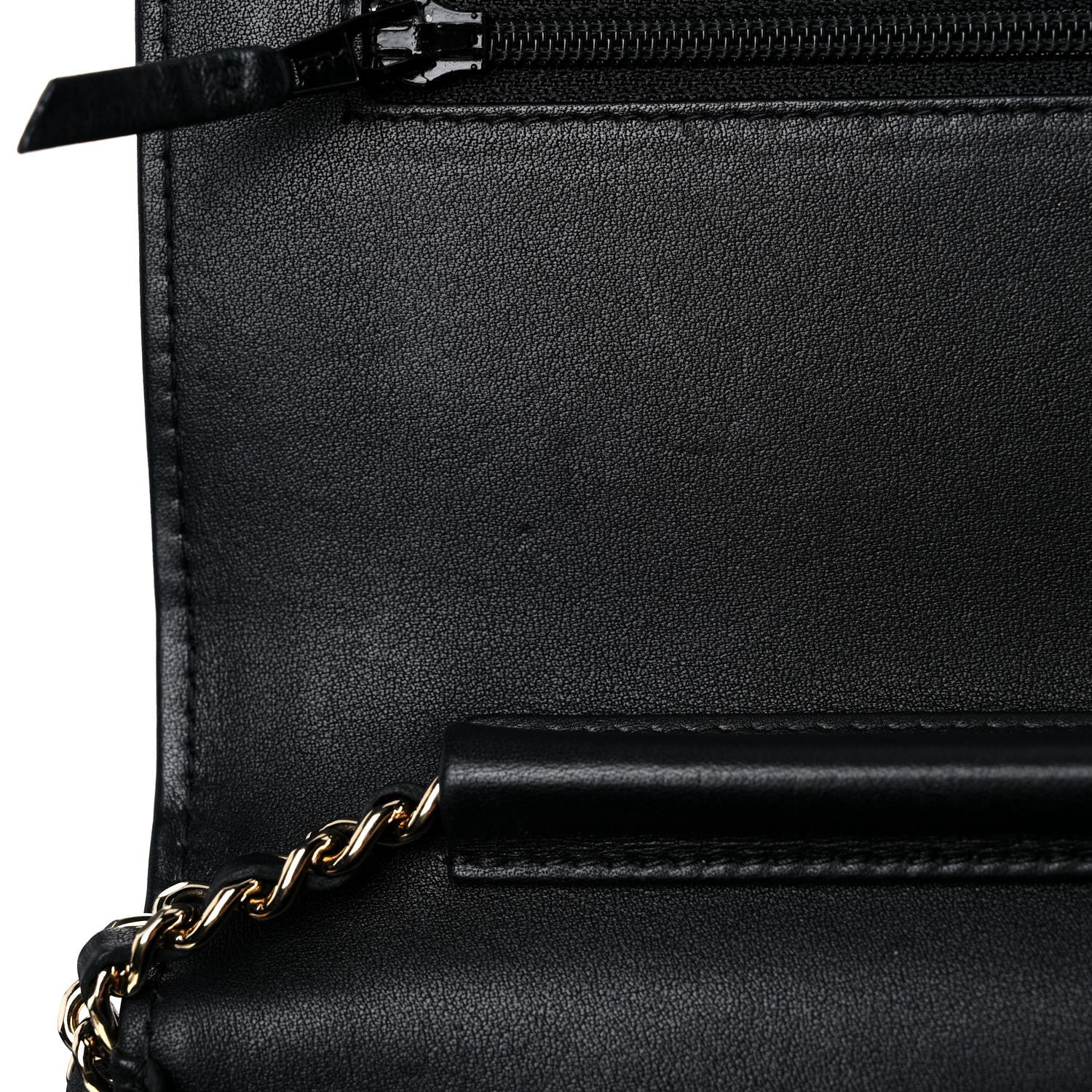 Chanel Calfskin Chevron Boy Wallet On Chain WOC Black 14 of 15