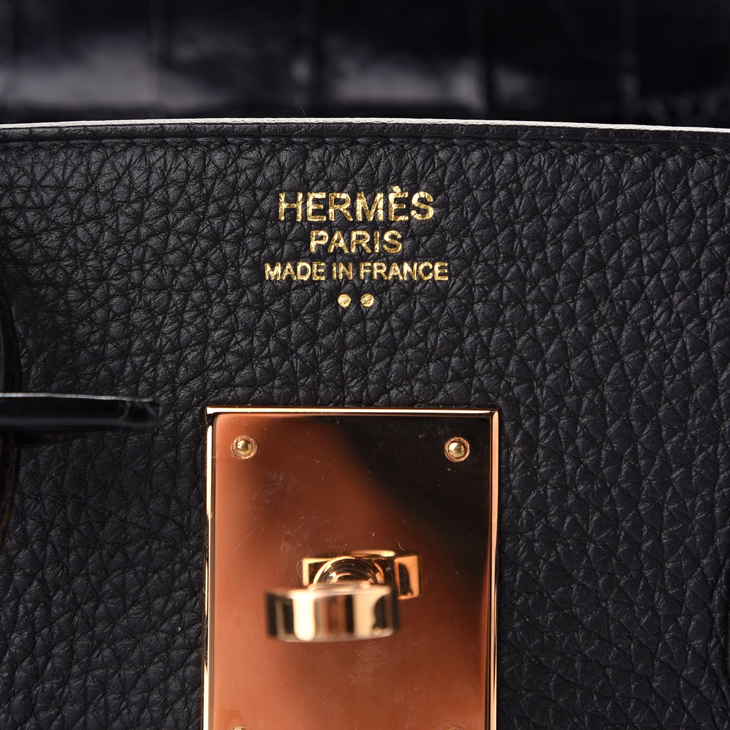 Hermes Togo Shiny Niloticus Crocodile Birkin Touch 30 Black 6 of 12