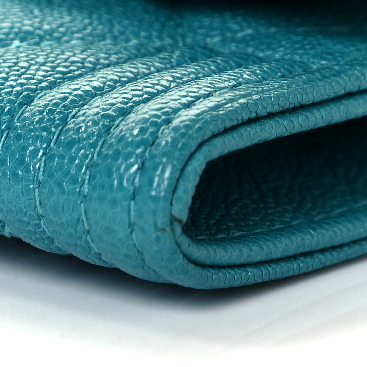 Chanel Caviar Quilted Boy Flap Card Holder Turquoise 8 of 9