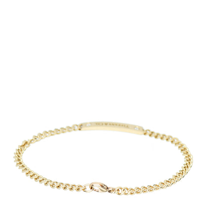 Tiffany 18K Yellow Gold Diamond Micro Link ID Chain Bracelet 3 of 4
