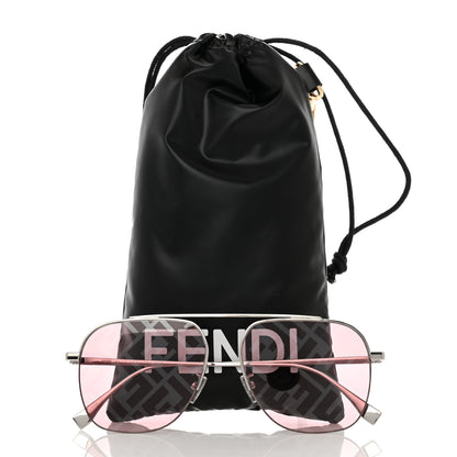 Fendi Metal Fendi Travel Geometric Sunglasses TF2216549 Silver Pink 9 of 9