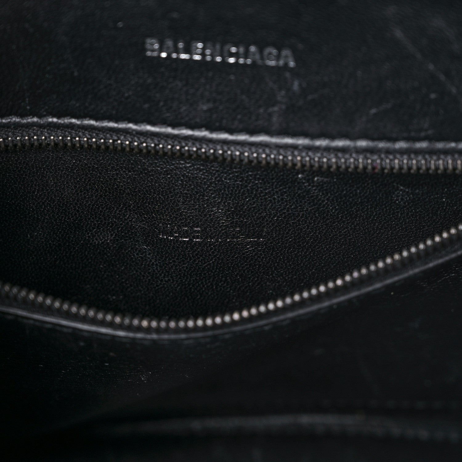 Balenciaga Shiny Calfskin Monochrome Crocodile Embossed Small Hourglass Top Handle Bag Black 7 of 15