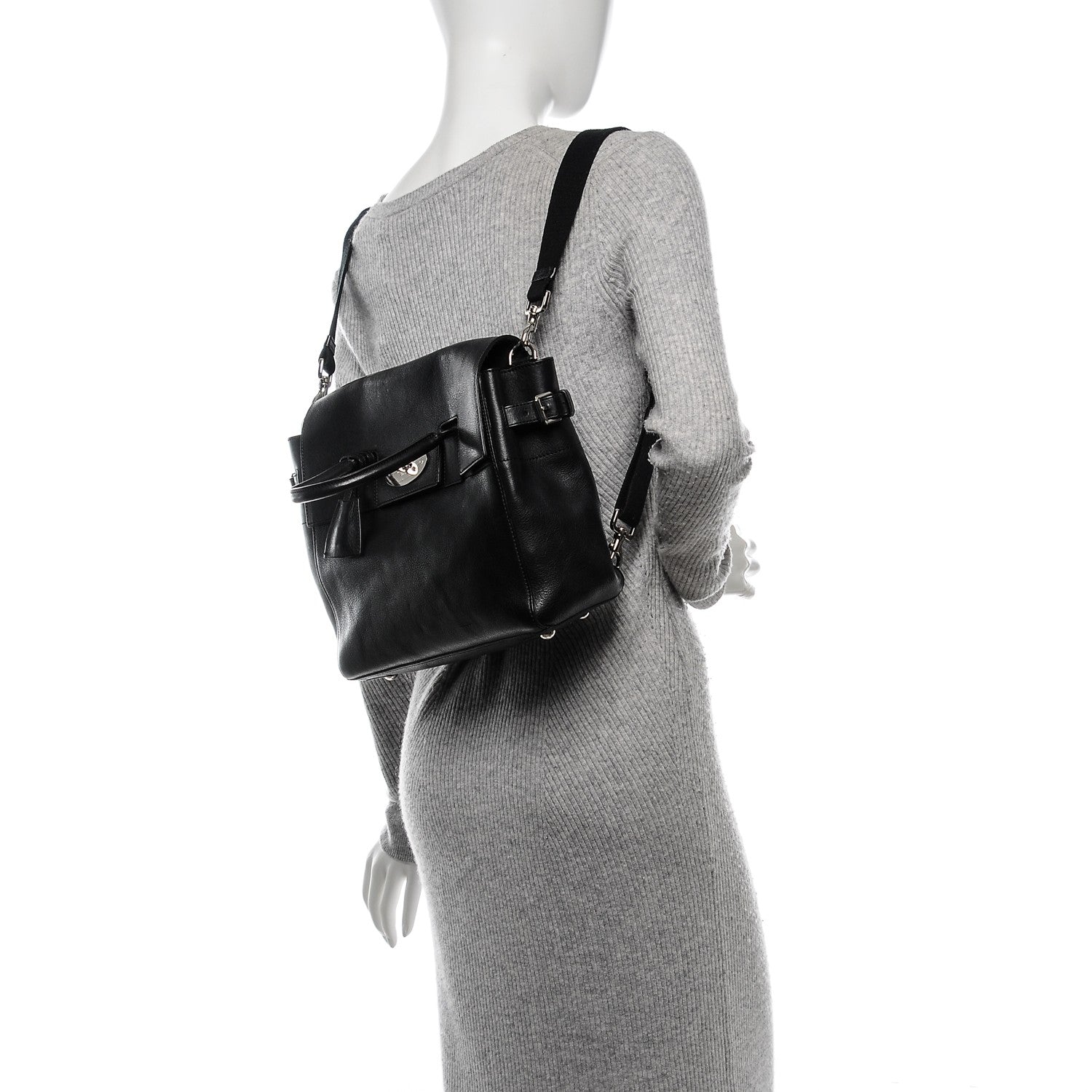Mulberry Natural Leather Cara Delevingne Convertible Satchel Black 2 of 10