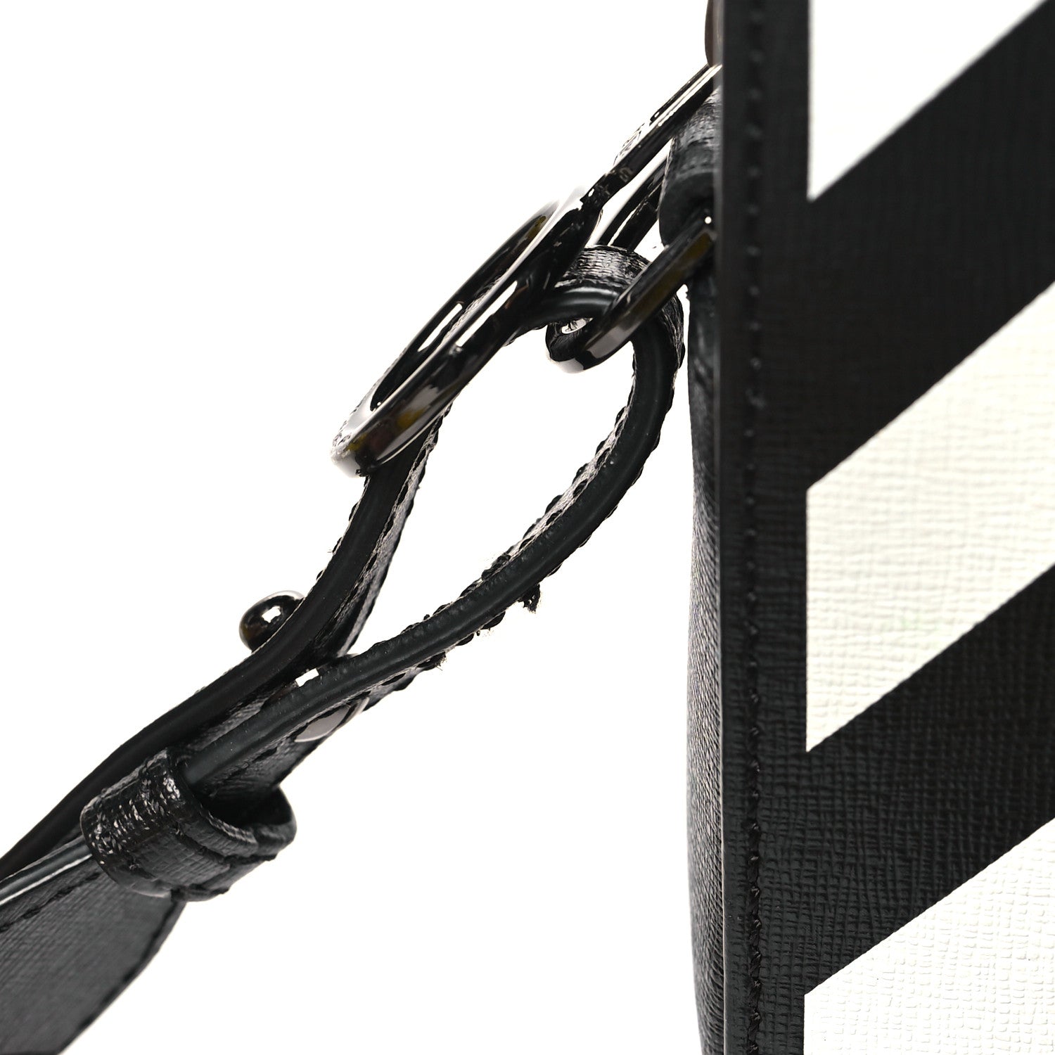 Off-White Saffiano Striped Mini Diag Bag Black White 10 of 10