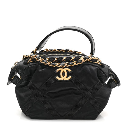 Chanel Nylon Grosgrain Quilted Lifestyle Clutch with Chain Black 1 of 10