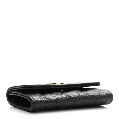 Chanel Caviar Quilted CC Racing Flag Flap Card Holder Black 4 of 9