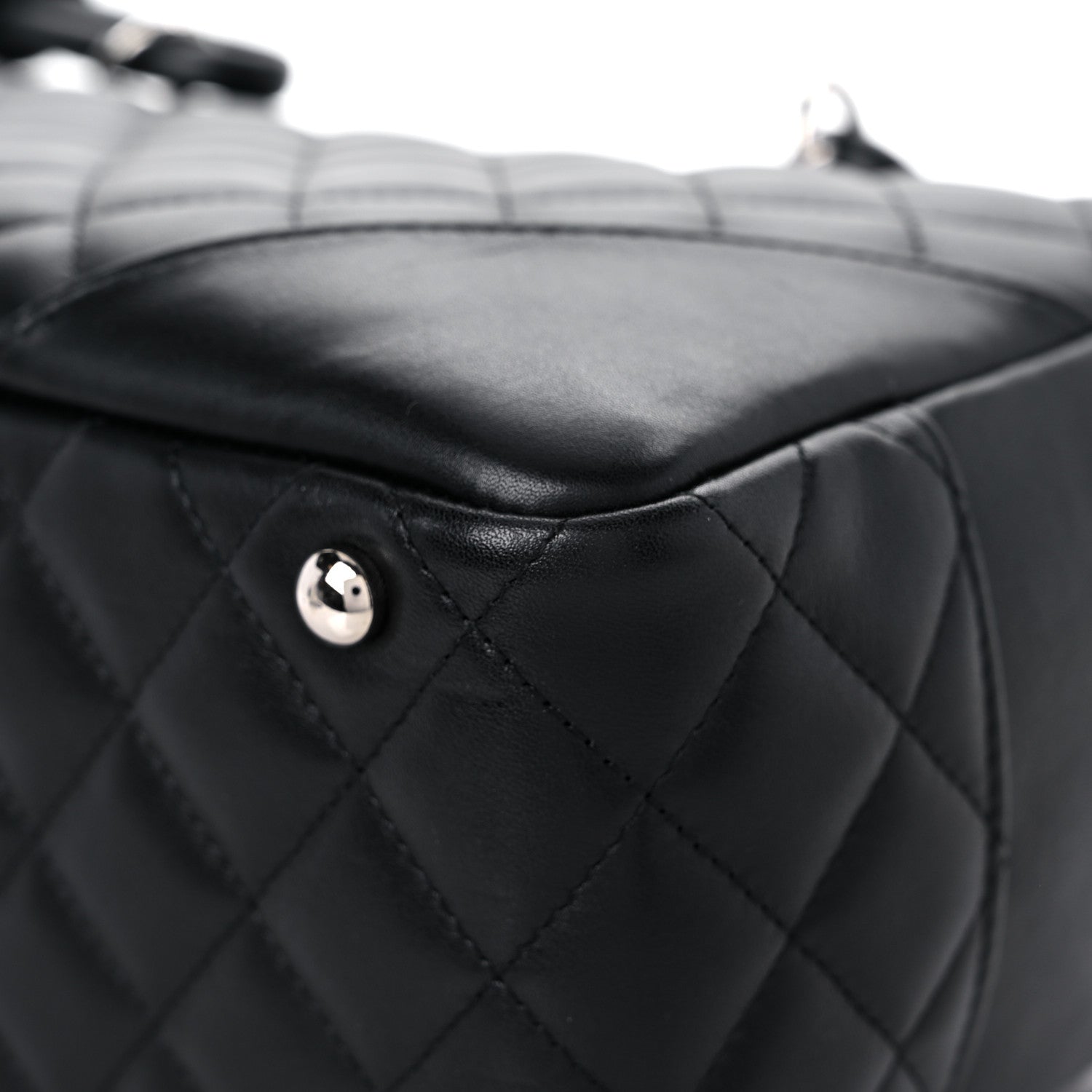 Chanel Calfskin Quilted Large Cambon Bowler Black White 9 of 12
