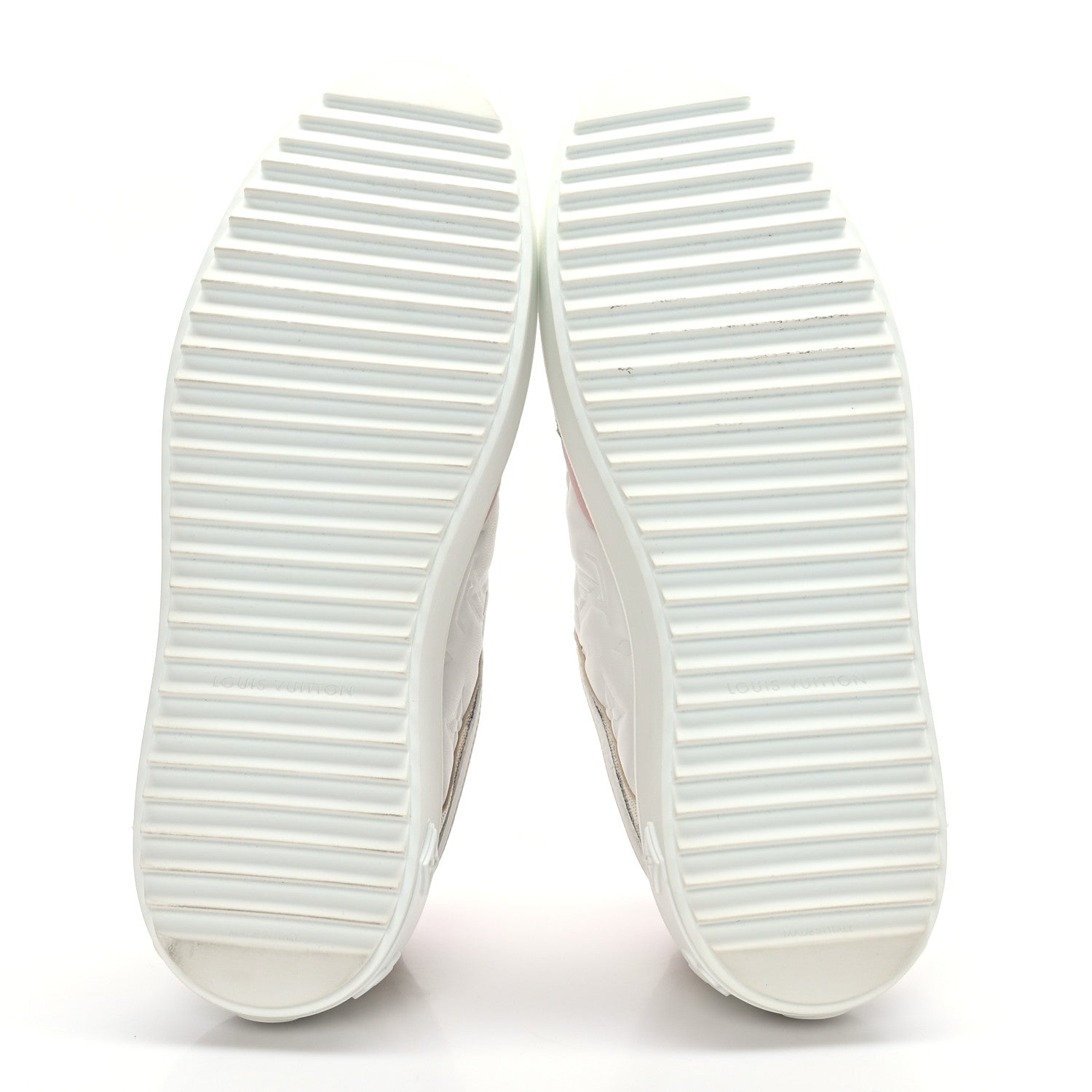 Louis Vuitton Monogram Embossed Calfskin Damier Azur Time Out Sneakers 38.5 Rose Clair Pink 5 of 7