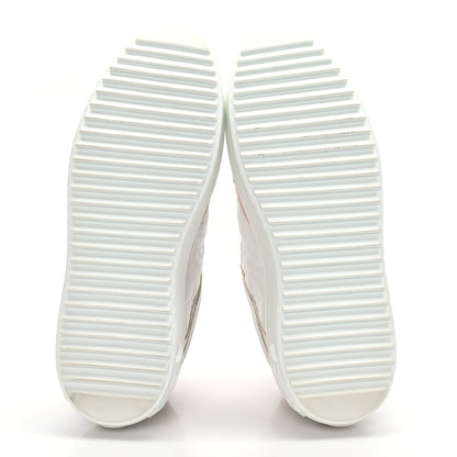 Louis Vuitton Monogram Embossed Calfskin Damier Azur Time Out Sneakers 38.5 Rose Clair Pink 5 of 7