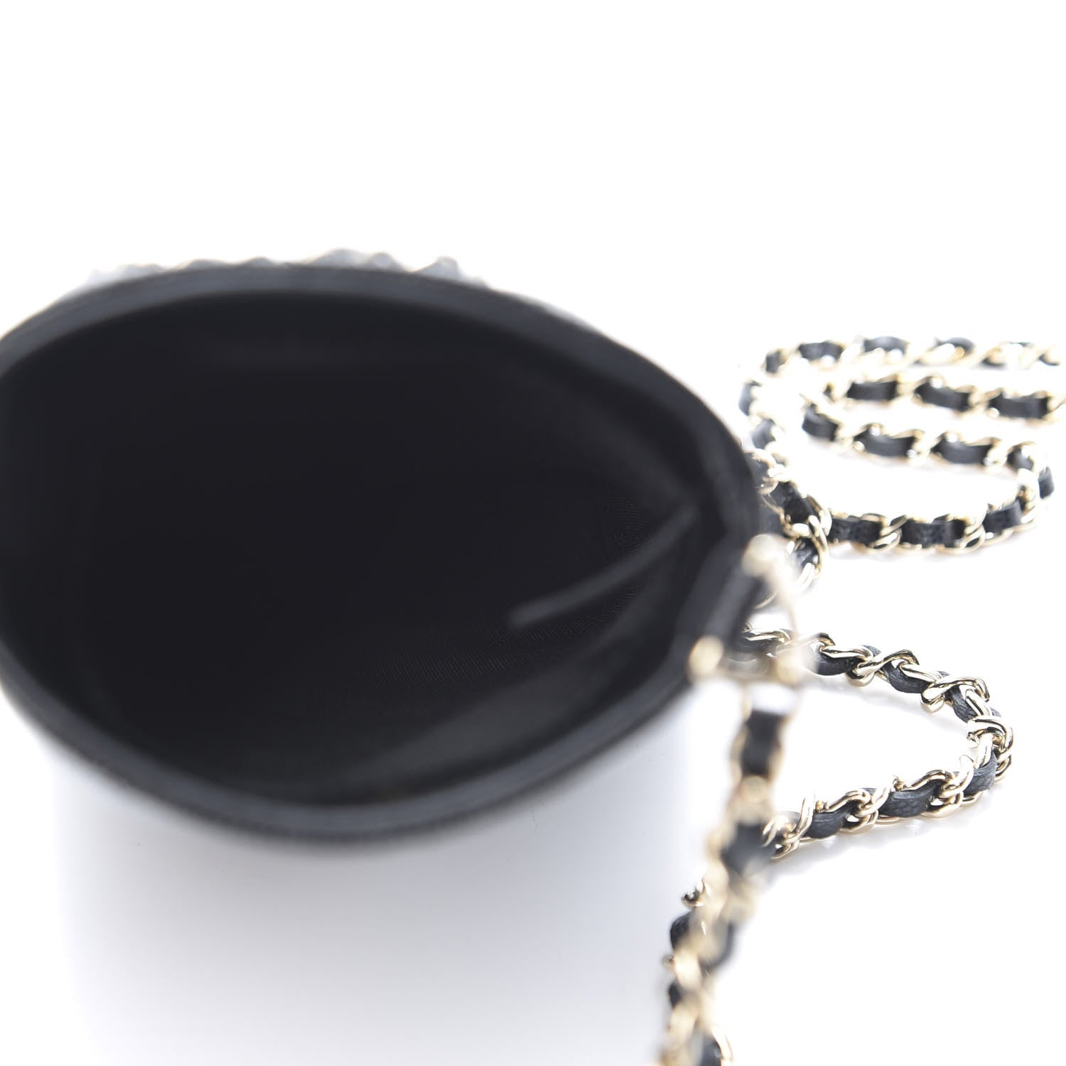 Chanel Caviar Quilted French New Wave Phone Holder With Chain Black 5 of 12