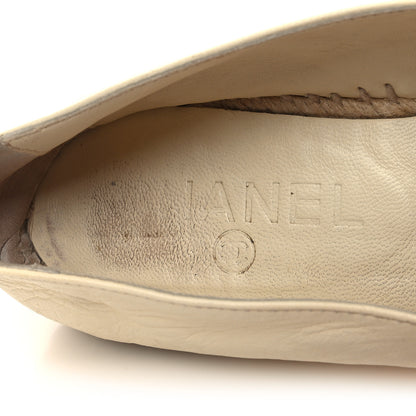 Chanel Lambskin CC Espadrilles 37 White Black 8 of 12