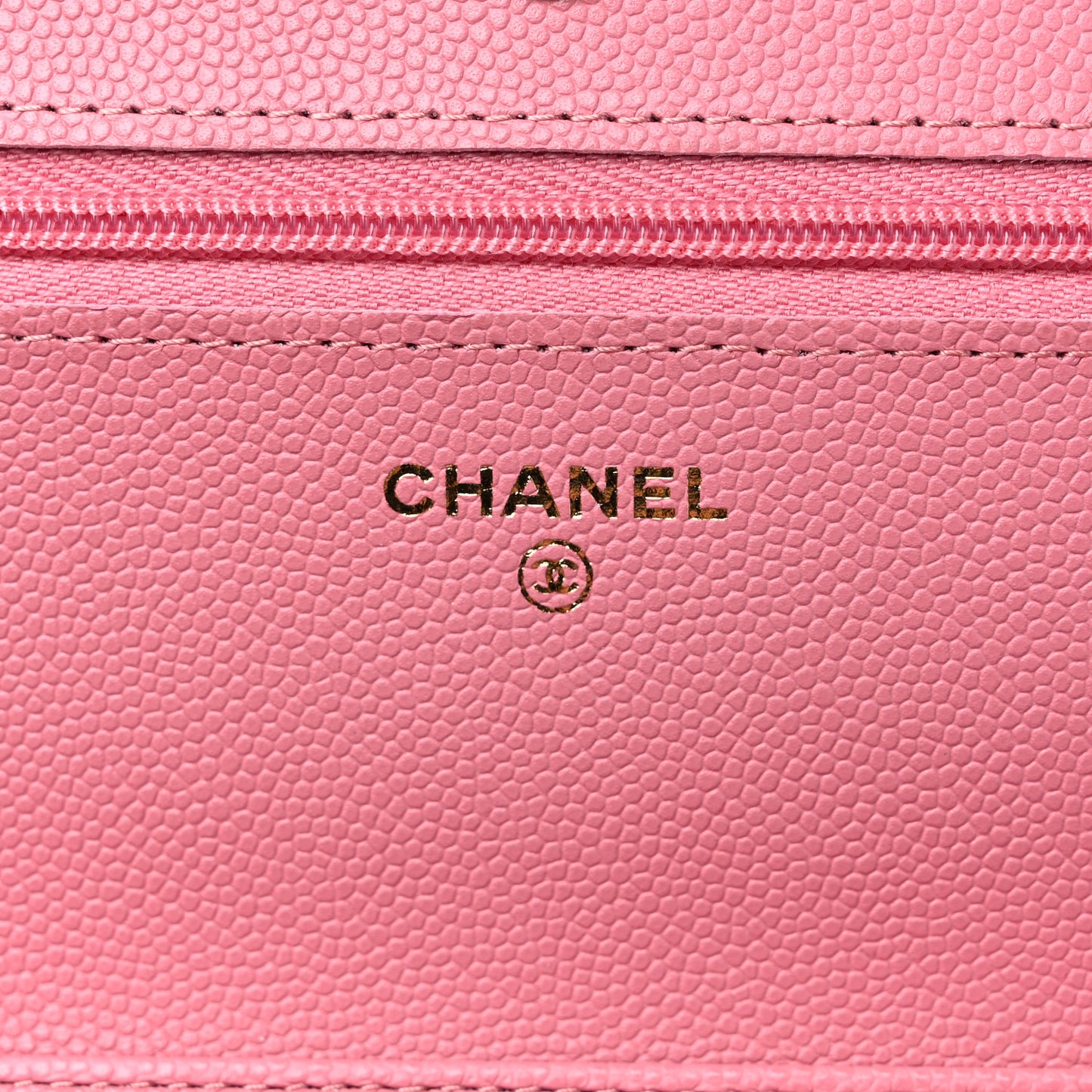 Caviar Quilted Wallet On Chain WOC Dark Pink