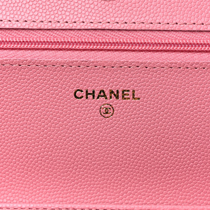 Chanel Caviar Quilted Wallet On Chain WOC Dark Pink 6 of 11