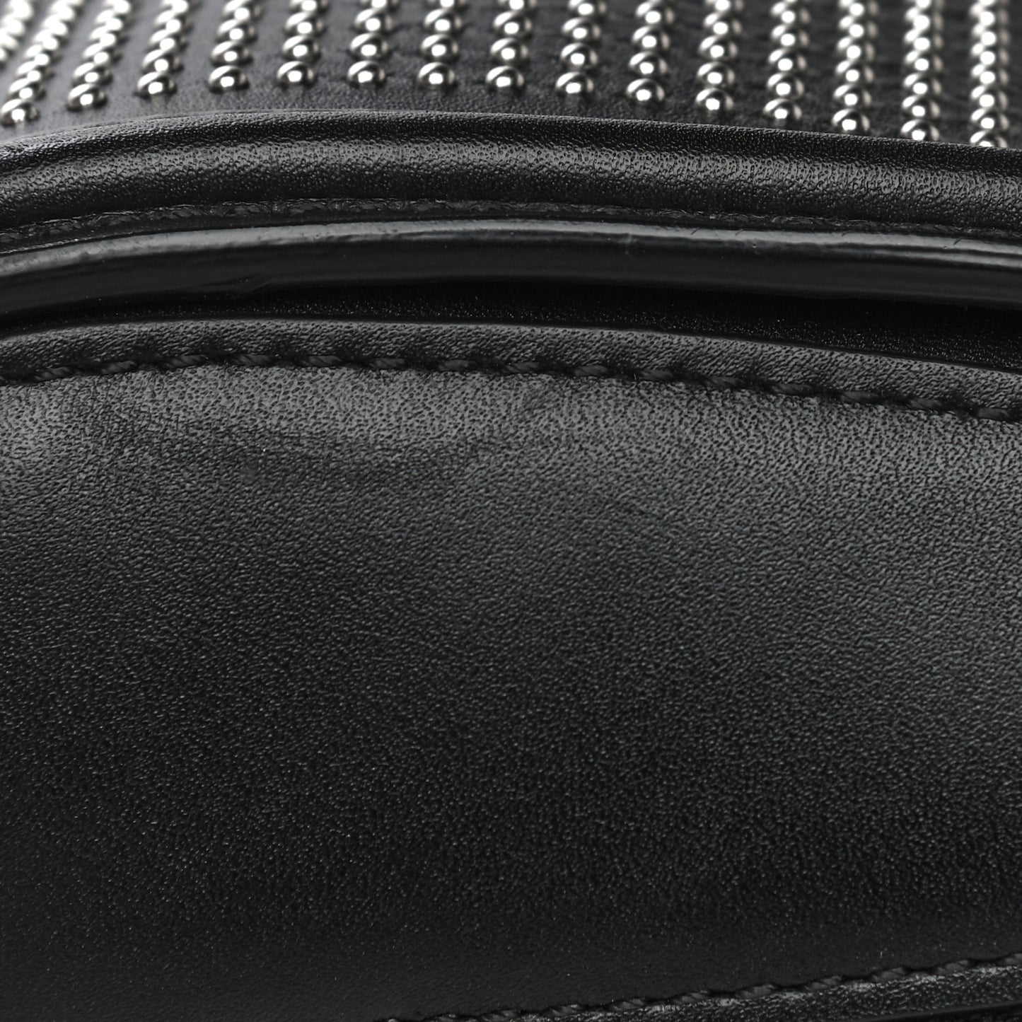 Calfskin Studded Mini Heroine Top Handle Bag Black