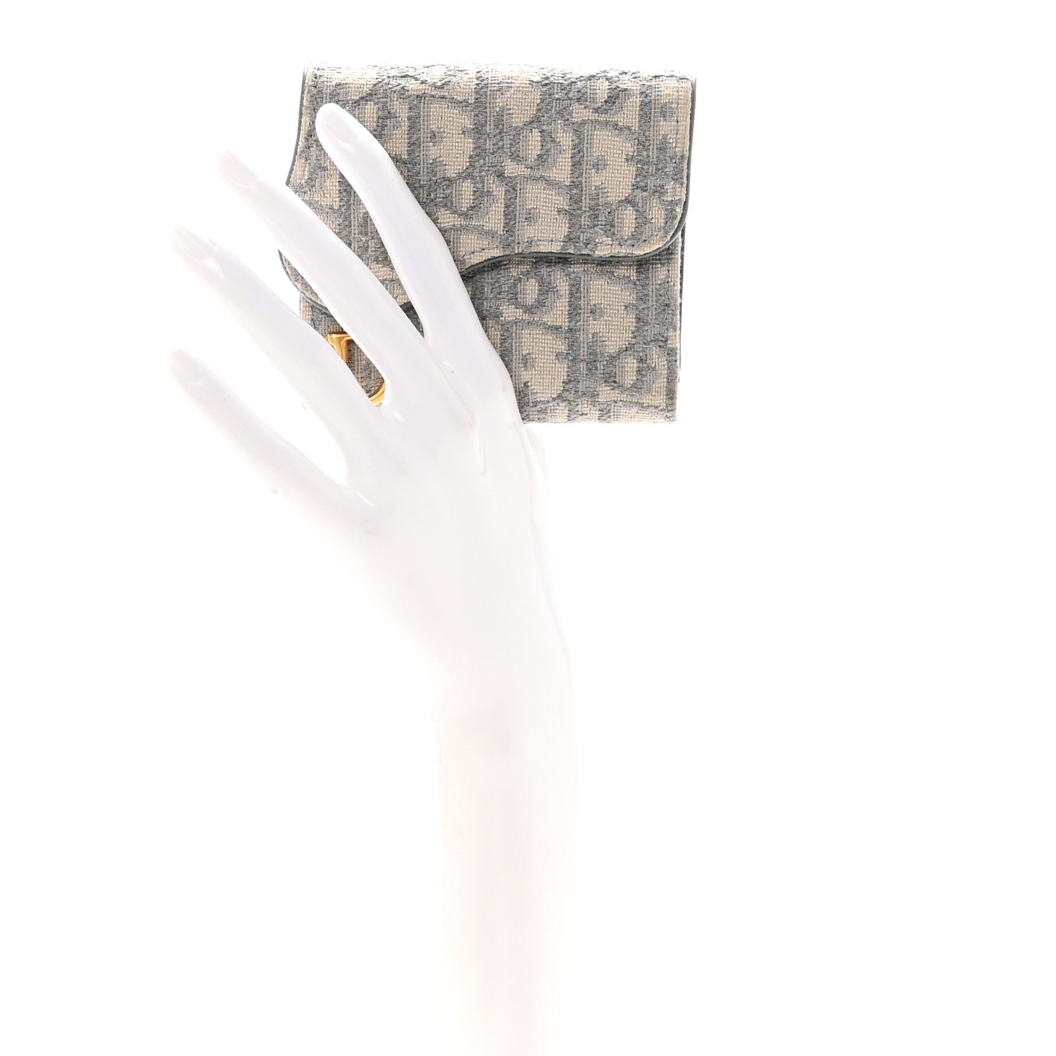 Christian Dior Oblique Saddle Lotus Wallet Grey 2 of 6