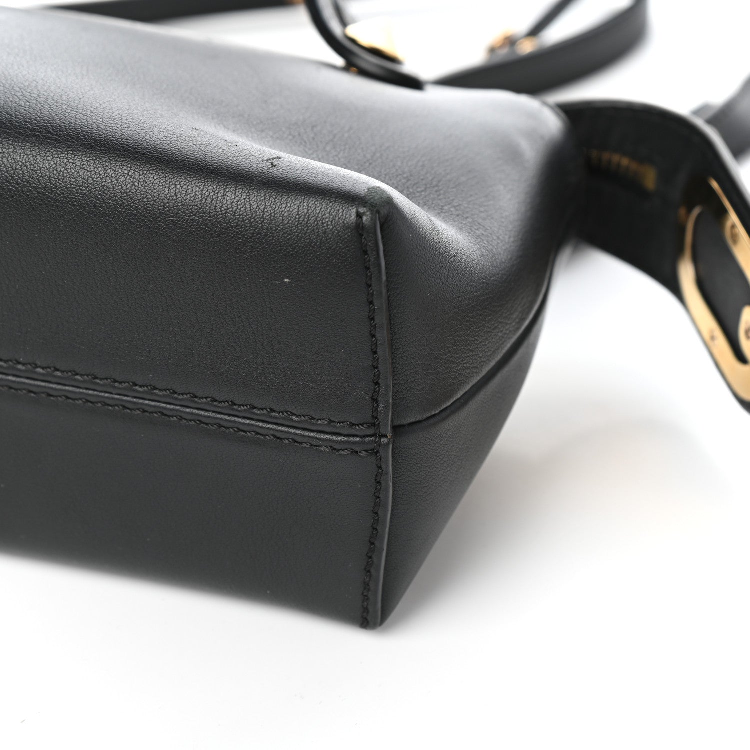 Fendi Vitello Dolce Chain Tail Gold Edition Mini By The Way Boston Bag Black Vintage Gold 9 of 9