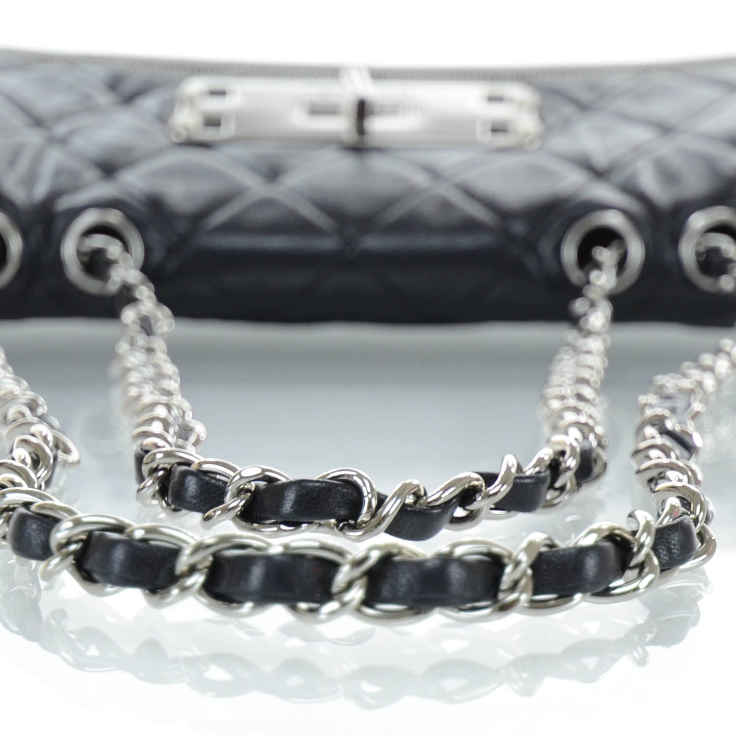 Chanel Lambskin Quilted East West Flap Navy 6 of 11